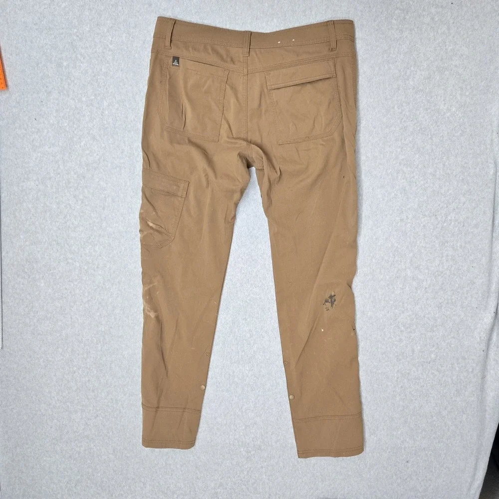 Prana Men Pants 32WX32L Brown Cargo Work Straight READ